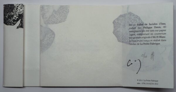 Kobayashi Issa, Ballet de lucioles, avec des gravures originales d’Anne-Laure H-Blanc – Image 3
