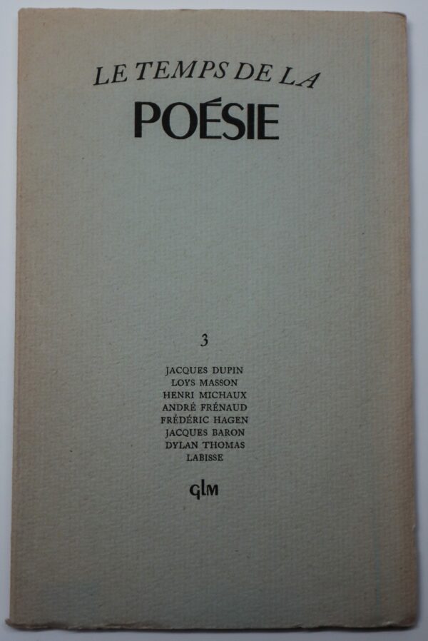 Collectif, « Le Temps de la poésie », n°3
