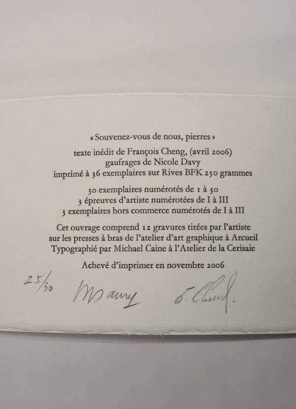 [Coffret] François Cheng, Nicole Davy, Un jour les pierres; Souvenez-vous de nous, pierres; L'arbre en nous a parlé – Image 9