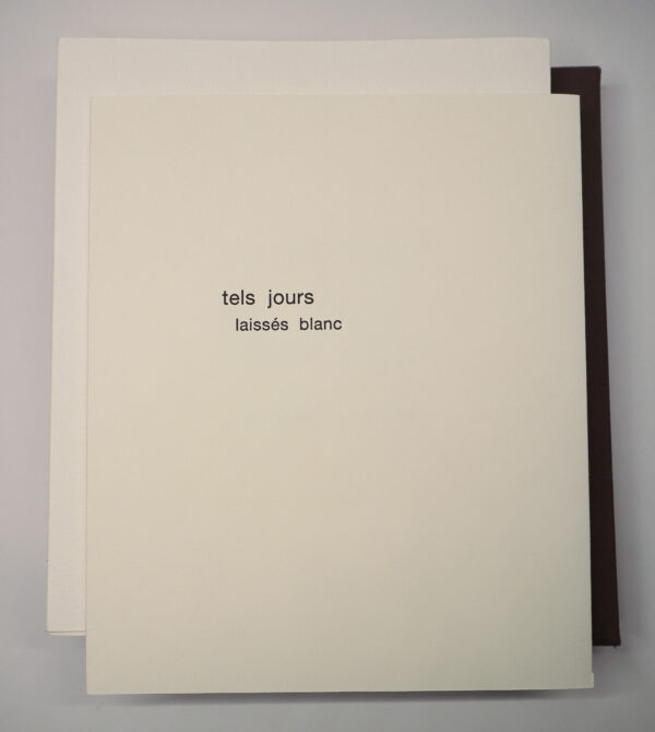 Fabienne Courtade, Tels jours laissés blanc, avec deux gravures de Philippe Hélénon