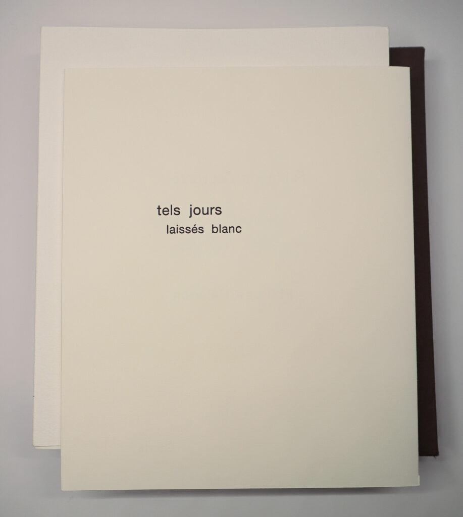 Fabienne Courtade, Tels jours laissés blanc, avec deux gravures de Philippe Hélénon