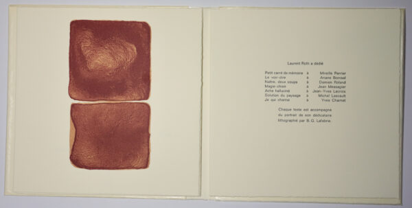 Laurent Roth, Sept billets d’apocalypse, sept livres accompagnés chacun d’un portrait lithographié par B.-G. Lafabrie – Image 4