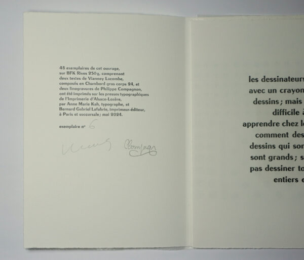 Vianney Lacombe, En vue, avec deux linogravures de Philippe Compagnon – Image 4