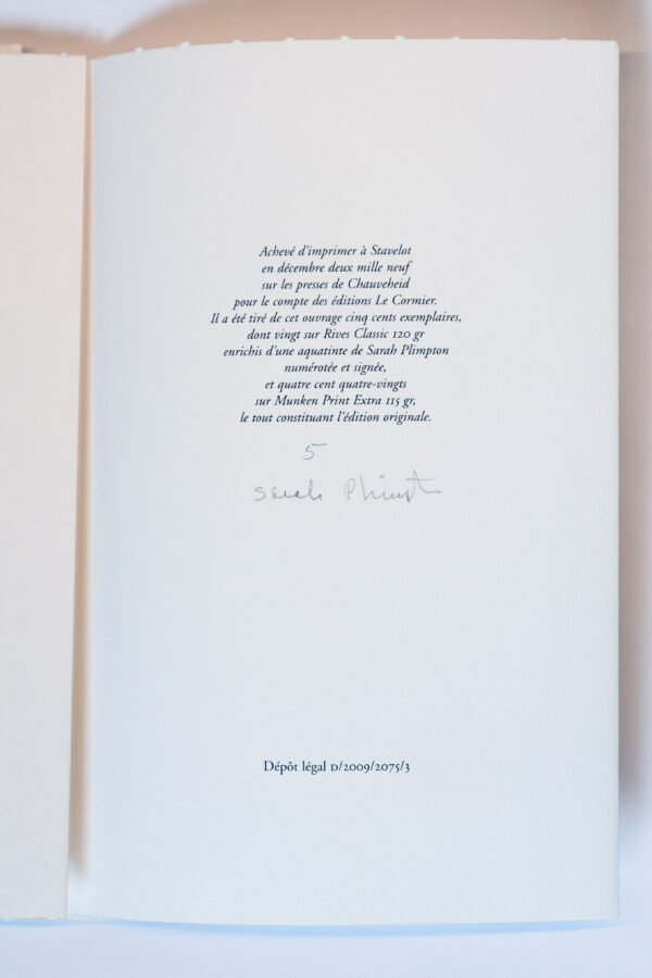Sarah Plimpton, L’autre soleil, avec une aquatinte de l’auteur – Image 4