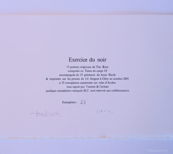 Tita Reut, Exercice du noir, avec 15 peintures de Anne Slacik – Image 5