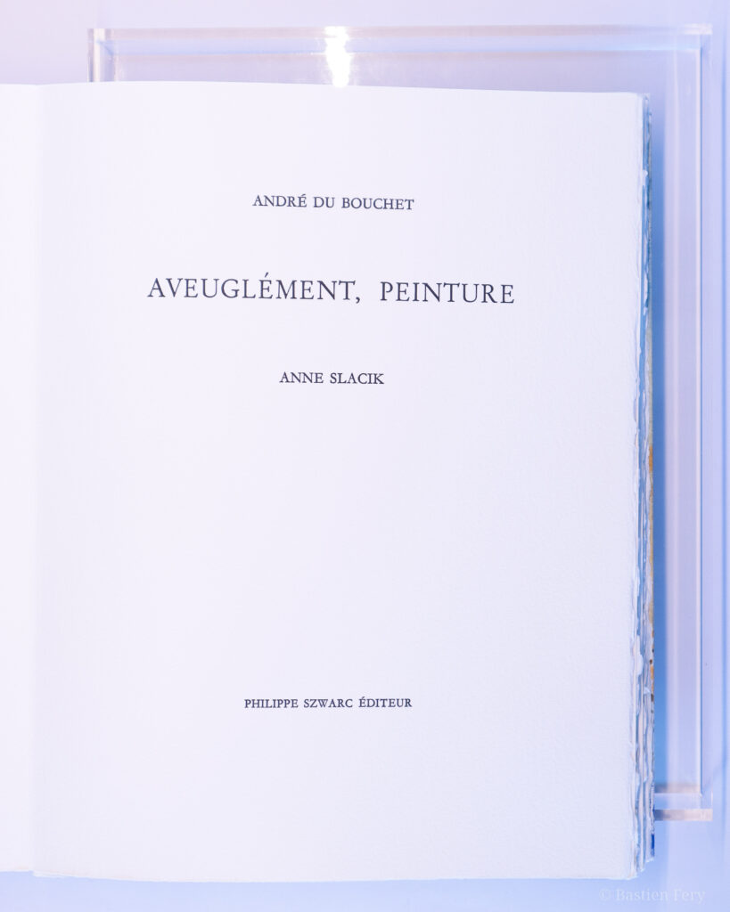 André du Bouchet, Aveuglément, peinture, avec neuf peintures originales de Anne Slacik