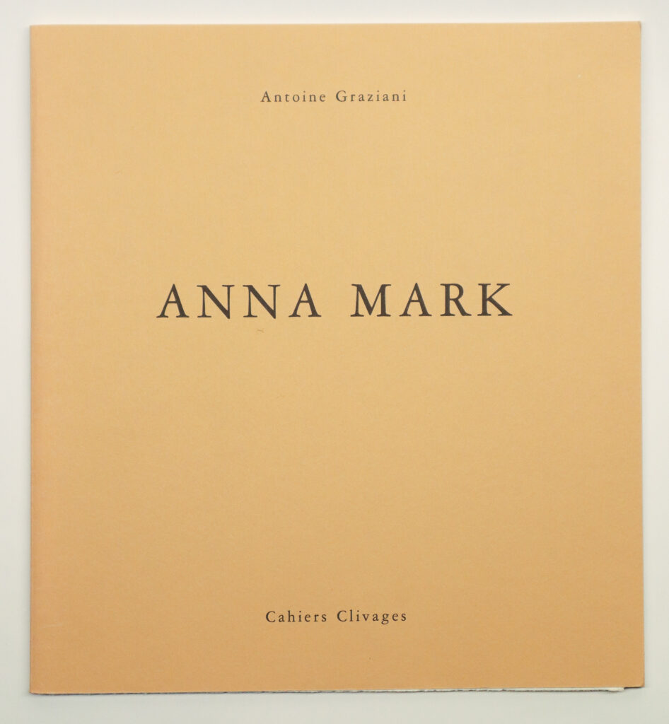 Antoine Graziani, Anna Mark, avec une aquatinte d’Anna Mark