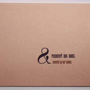 Emily Dickinson, …et recouvert nos noms / …and covered up our names, avec des linogravures originales de Farhad Ostovani